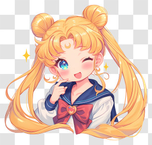 Sailor Moon - Winking Magical Girl Portrait Transparent PNG