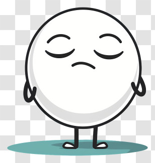 Cute Art - Calm Cartoon Character With Peaceful Expression Transparent PNG