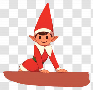 Cartoon Elf - Cute Christmas Elf In Festive Colors Transparent PNG