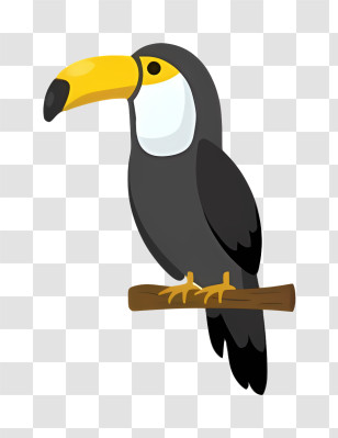 Bird Parrot - Toucan Bird On Perch Illustration Transparent PNG