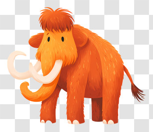 Woolly Mammoth Logo - Orange Mammoth Cartoon Transparent PNG
