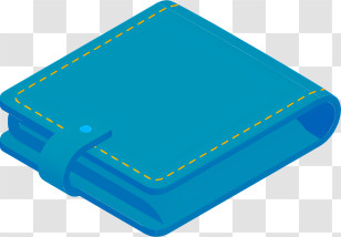 Finance - Blue Wallet With Yellow Stitching Transparent PNG