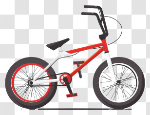 Bmx Bicycle - Modern Red And White Bicycle Illustration Transparent PNG