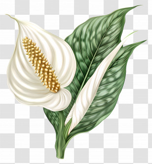 Peace Lily - Elegant Peace Lily Flower Illustration Transparent PNG