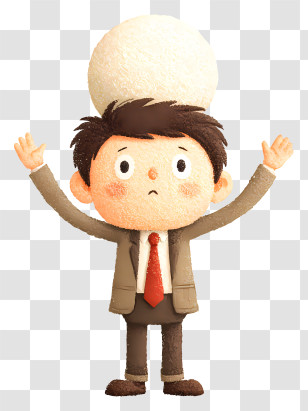 Boy Balancing Big White Ball Transparent PNG