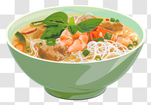 Penang Assam Laksa - Delicious Bowl Of Noodles With Shrimp Transparent PNG