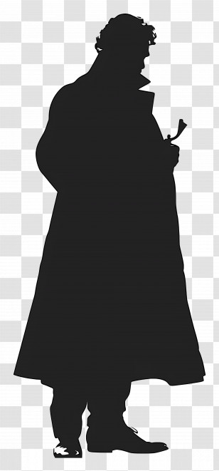 Sherlock Holmes Silhouette - Silhouette Of A Detective Character Transparent PNG