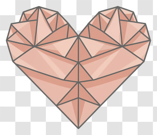 Cartoon - Abstract Geometric Heart Illustration Transparent PNG