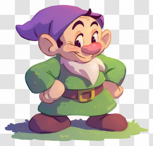 Dwarf - Cartoon Dwarf In Green Outfit Transparent PNG