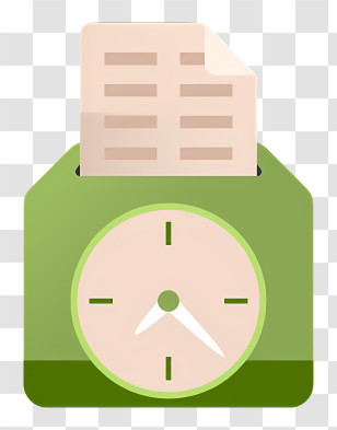 Clock - Green Time Clock With Punch Card Transparent PNG