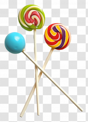 Candy - Colorful Lollipops With Spiral Patterns Transparent PNG