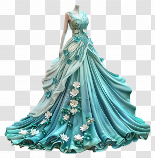 Chanel Wedding Dress - Elegant Floral Gown Transparent PNG