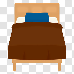 Icon - Cozy Bed With Brown Blanket Transparent PNG