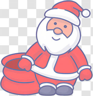 Cartoon Santa Claus - Cute Cartoon Santa With Gift Bag Transparent PNG