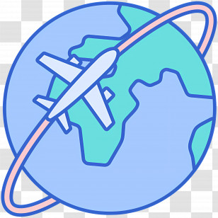Travel The World - Airplane Circling Around The Globe Transparent PNG