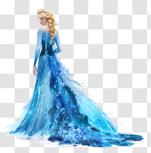 Blue Dress - Elegant Blue Dress Transparent PNG