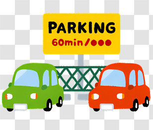 Car Parking - Parking Sign With Cars Transparent PNG