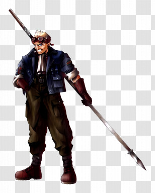 Cid Highwind - Fantasy Character With Spear Transparent PNG
