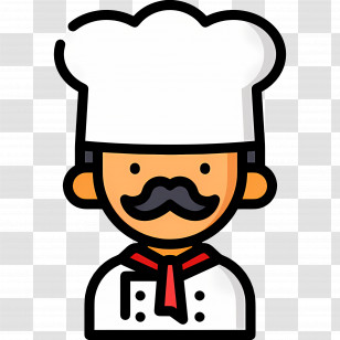 Chef - Chef Illustration With Mustache Icon Transparent PNG