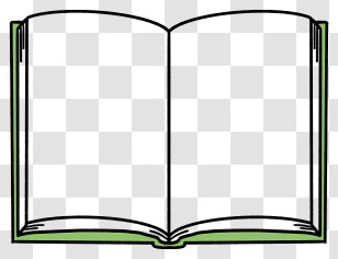 Icon - Illustration Of An Open Green-Outlined Book Transparent PNG