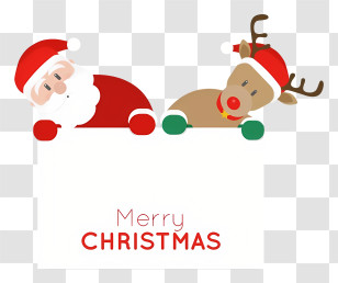 Santa Claus Figures - Cartoon Santa And Reindeer For Christmas Transparent PNG