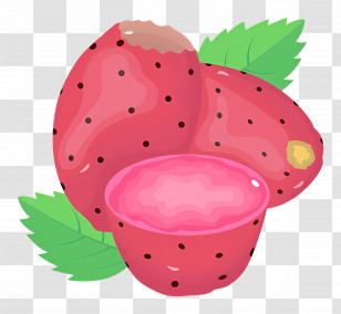 Prickly Pears - Pink Dragon Fruit With Sliced Half Transparent PNG