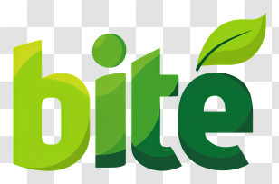 Bite Logo - Bite Logo With Leaf Design Transparent PNG