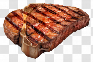 Steak - Grilled T-Bone Steak Illustration Transparent PNG