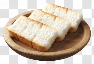 Homemade Bread - Sliced White Bread On Plate Transparent PNG