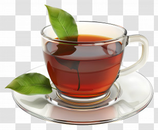 Black Tea - Glass Teacup With Tea Transparent PNG