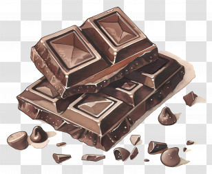 Chocolate - Delicious Chocolate Bars With Pieces Transparent PNG