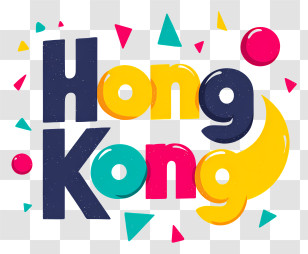Hong Kong - Colorful Hong Kong Text Logo Transparent PNG