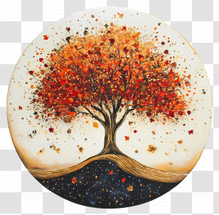 September Equinox - Autumn Tree Art Transparent PNG