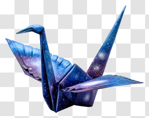 Celestial Origami Crane - Galaxy Origami Crane Transparent PNG