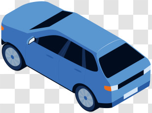 Car Parked - Isometric Blue Car Illustration For Transportation Concept Transparent PNG