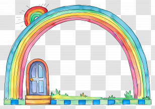 Cute Frame - Rainbow With Doorway Craft Design Transparent PNG