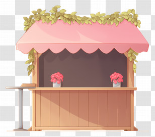 Wooden Market Stall - Charming Market Stall Transparent PNG
