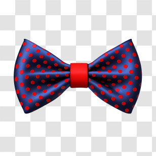 Bow Tie Day - Blue And Red Polka Dotted Bow Tie Transparent PNG