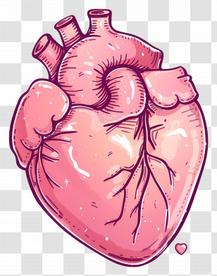 Heart - Pink Anatomical Heart Illustration Transparent PNG