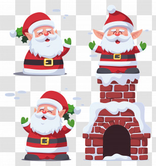 Santa Claus In Chimney - Santa Claus In Chimney Christmas Illustration Transparent PNG