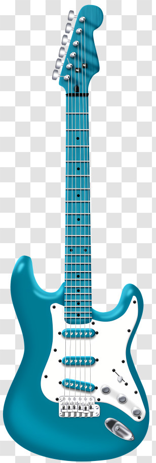 Music - Blue Electric Guitar Vector Design Transparent PNG