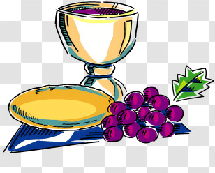 Wine Goblets - Chalice And Bread Communion Illustration Transparent PNG