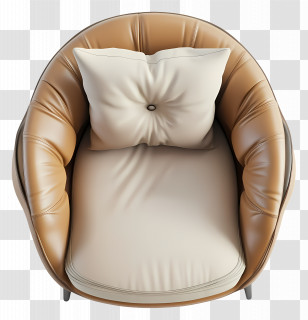 Armchair Top View - Comfortable Chair With Cushion Transparent PNG