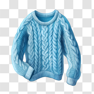 Christmas Sweater - Comfortable Blue Knitted Sweater Transparent PNG