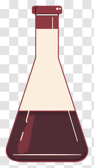 Erlenmeyer Flask - Scientific Flask With Red Liquid Illustration Transparent PNG