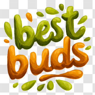 Best Buds - Best Buds Hand-painted Lettering Transparent PNG