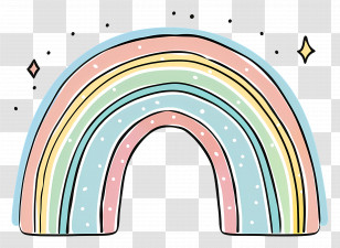 Rainbow - Cute Pastel Rainbow Illustration Transparent PNG