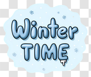 Minimalist Winter Word Logo - Winter Time Bubble Text Transparent PNG