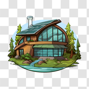 Eco House - Eco-Friendly House Architectural Design Transparent PNG