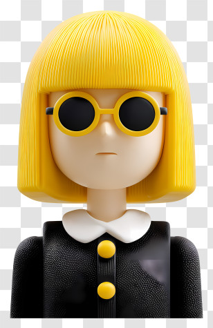 Yellow Hair Business Woman - Stylish Figure With Yellow Sunglasses Transparent PNG